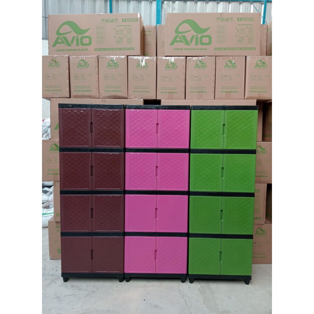 Lemari Plastik 4 Susun 3 Susun AVIO Lemari Susun