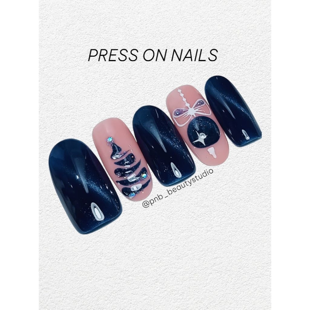 Press On Nails Tema Natal | Kuku Palsu Nail Art