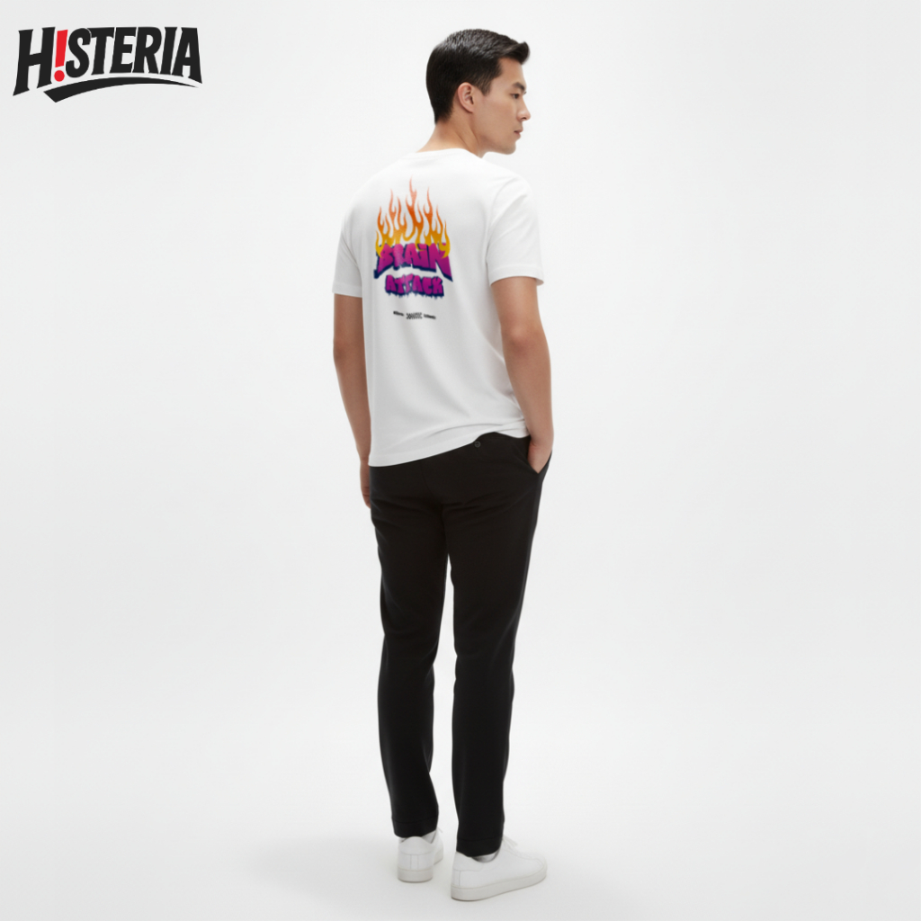 T-Shirt Brain Attack Original HSteria – Kaos Unisex Cotton Combed 24s Streetwear