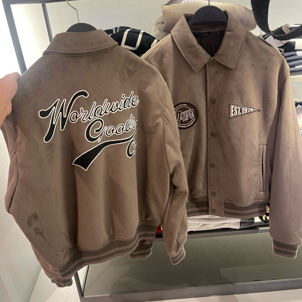 Jaket Varsity Suede ZARA MEN Jastip (jasa titip)