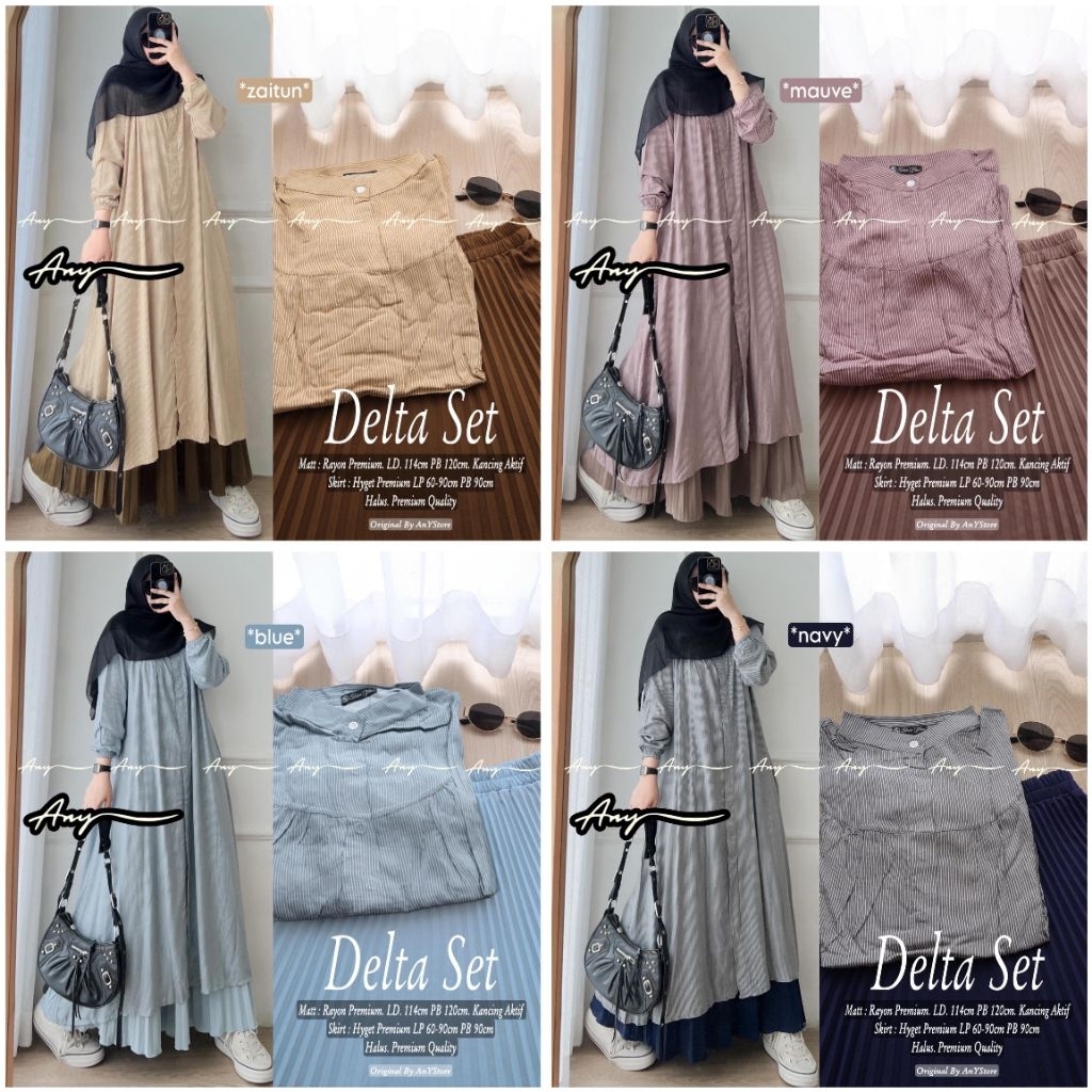 [[ READY STOK SIYAP KIRIM ]] ZASKIA + DELTA SET ROK BY ANY CATTON PREMIUM ARRA ORI BY ANY SIGNADILA 