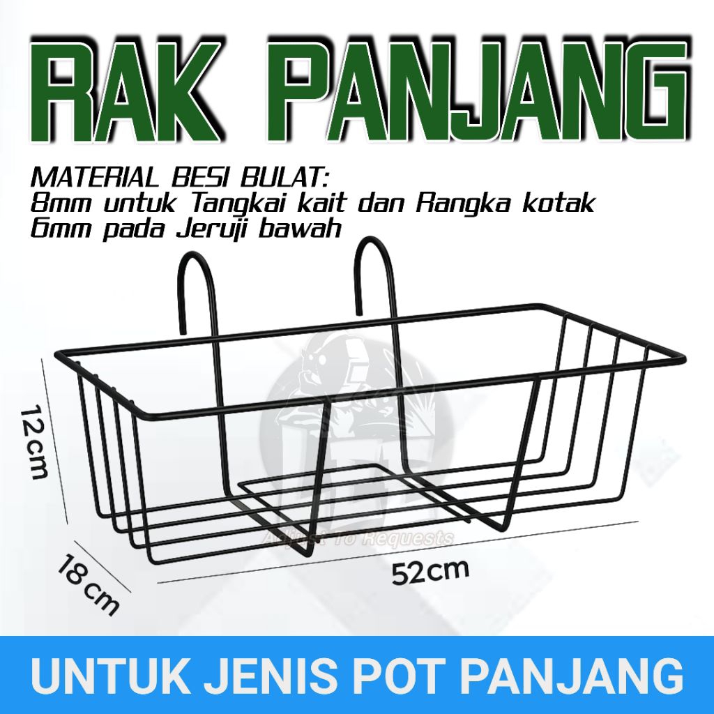 Rak Pot Panjang Rak Balkon Rak Pot Pagar