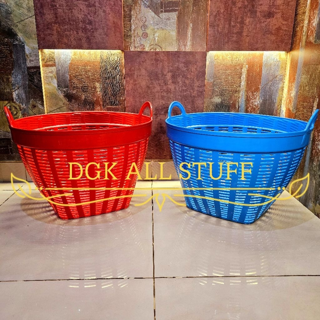 Kalo Bakul Wakul Keranjang Bulat Besar Jumbo Gagang Bergagang Lubang Buah Cengkeh Sayur Laundry Laun