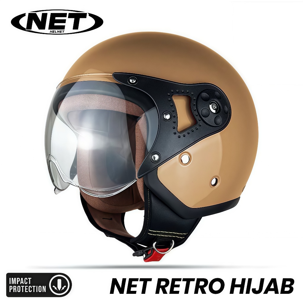 Helm Bogo Hijab Retro NET Premium SNI – Stylish Nyaman untuk Wanita Berhijab