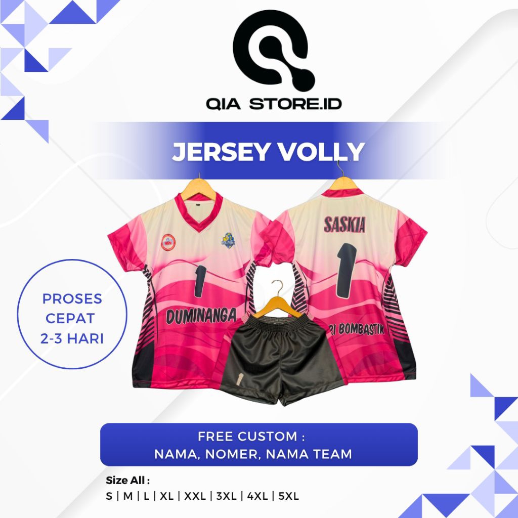 Jersey Voli Cewe Fullprint Kaos Voli Wanita
