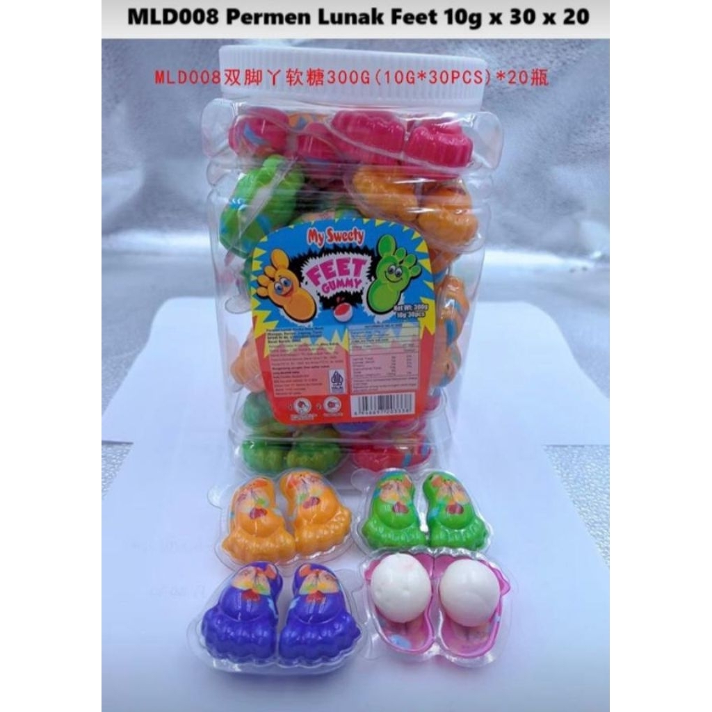 Permen Cemilan Snack Gummy Yupi Kaki Mainan Anak Murah (isi 30 pcs)