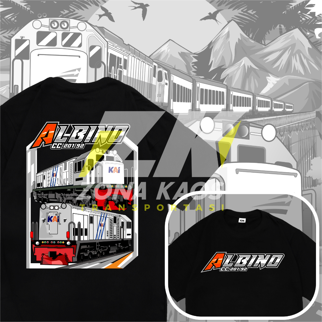 ( FREE STIKER ) KAOS KERETA API ALBINO KAI ANAK DAN DEWASA - BAJU KERETA API KAI ANAK DAN DEWASA