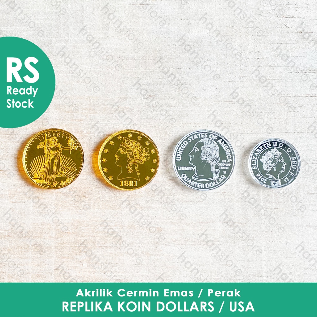 RS Replika Koin DOLLARS USA / Amerika / Koin Emas Liberty Head Double Eangle 1881 / Koin American Go