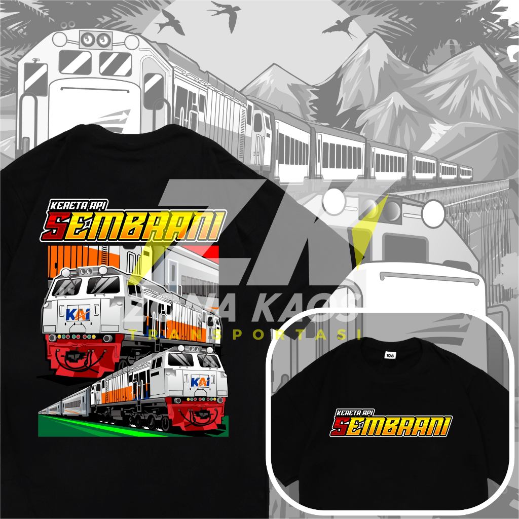 ( FREE STIKER ) KAOS KERETA API SEMBRANI KAI ANAK DAN DEWASA - BAJU KERETA API KAI ANAK DAN DEWASA