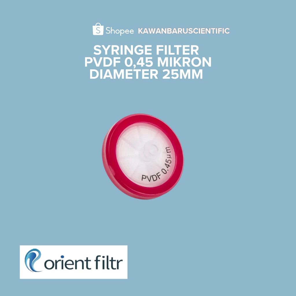 Syringe Filter Syringe Gasing PVDF 0.45 mikron diameter 0.25