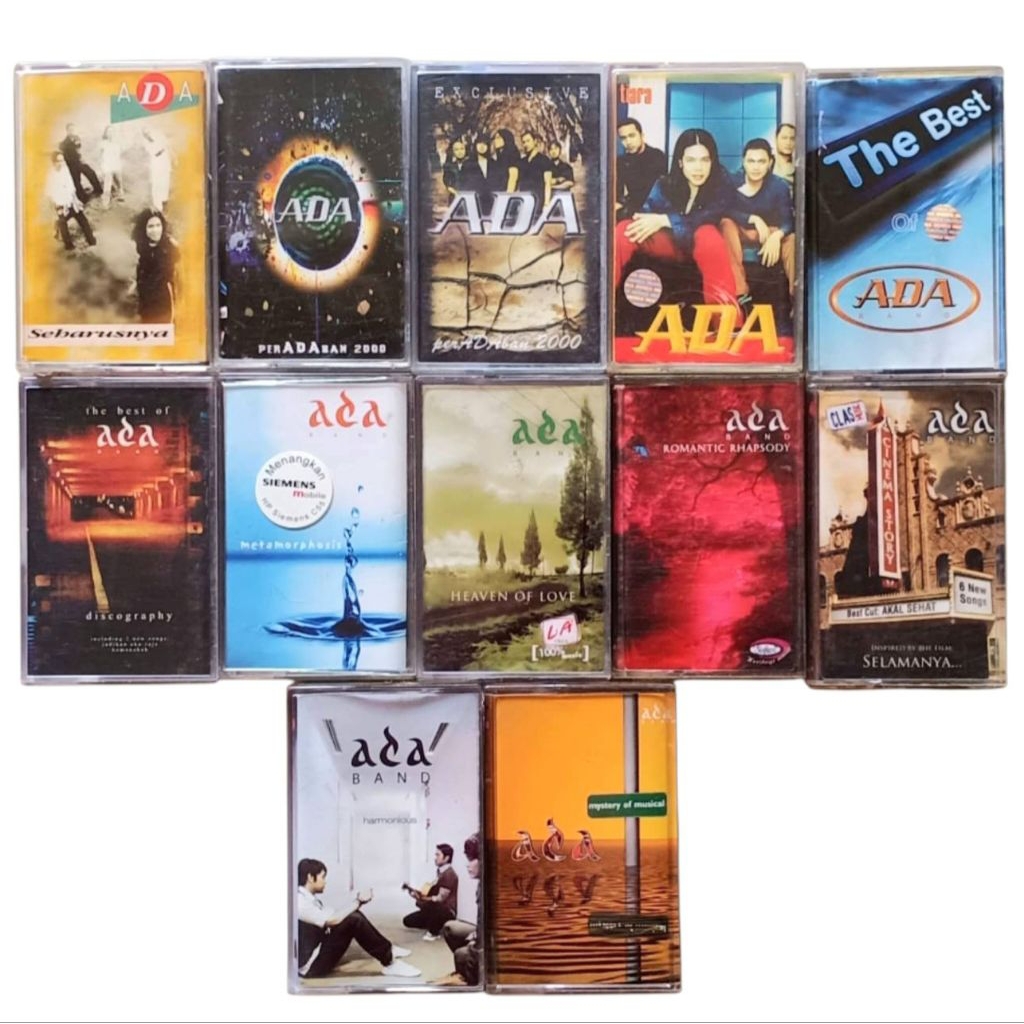 Kaset pita ADA BAND - discography - heaven of love - metamorphosis - romantic rhapsody - peradaban 2