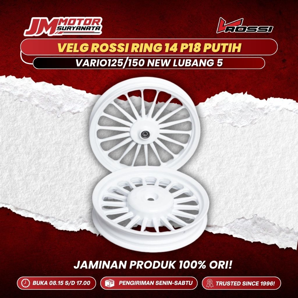VELG ROSSI RACING KWDT PALANG 18 PUTIH LUBANG 5 VARIO 125/150