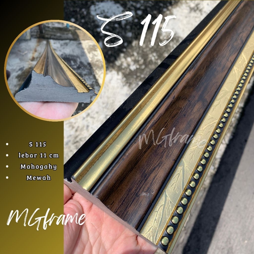 Batangan PIGURA type S 115 PANJANG 1 METER//BATANGAN ECER//LIS PLAVON// LIS PVC //LIS PROFIL