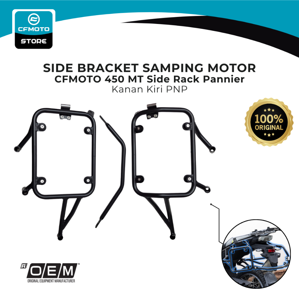 Side Bracket Samping Motor cfmoto 450 mt Kanan Kiri Side Rack Pannier PNP