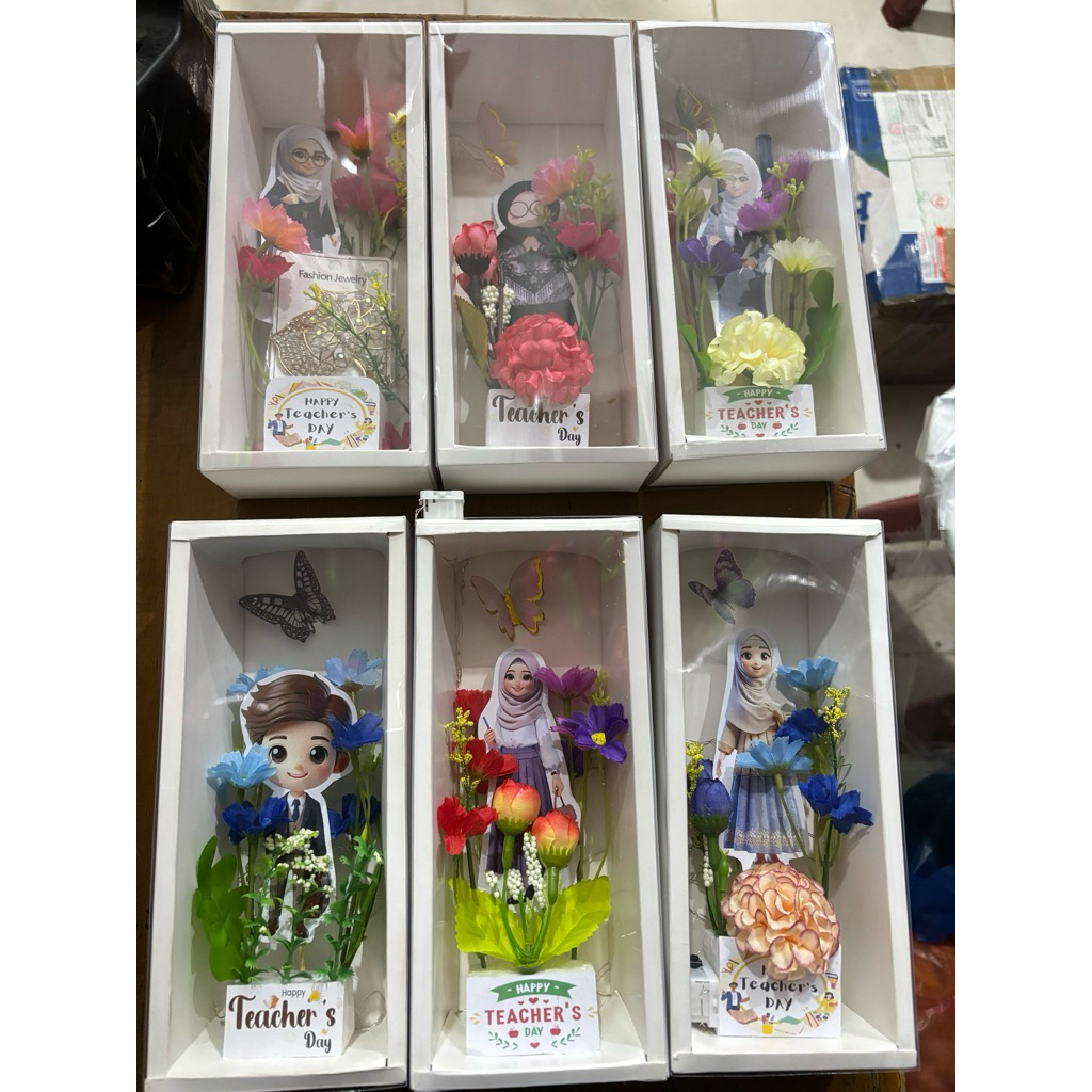 kado hari guru cantik + box mewah + lampu tambler, buat memeriahkan hari guru