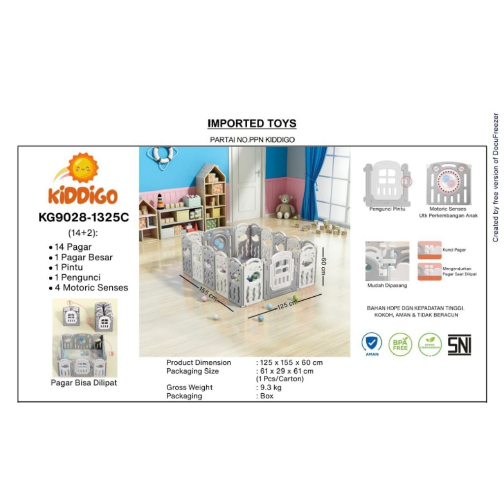 Playpen pagar bayi Pagar permainan plastik melipat Pagar anak tempat bermain bola varian beda ukuran