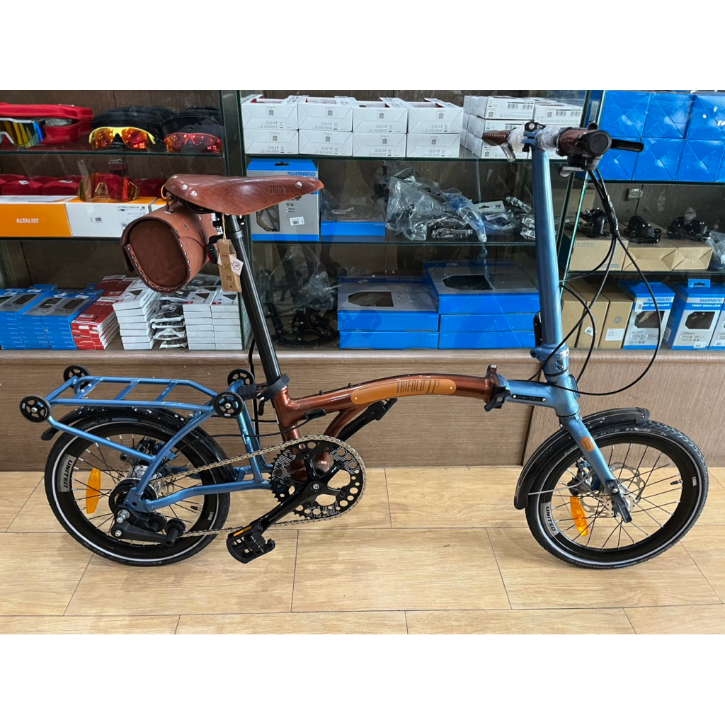 sepeda lipat united trifold 11 le brown blue -united trifold 11le