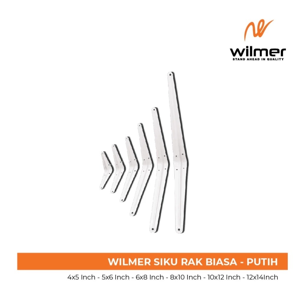Wilmer Siku Rak L - Siku Rak Dinding - Siku Rak Besi Putih -Siku Rak Besi Hitam
