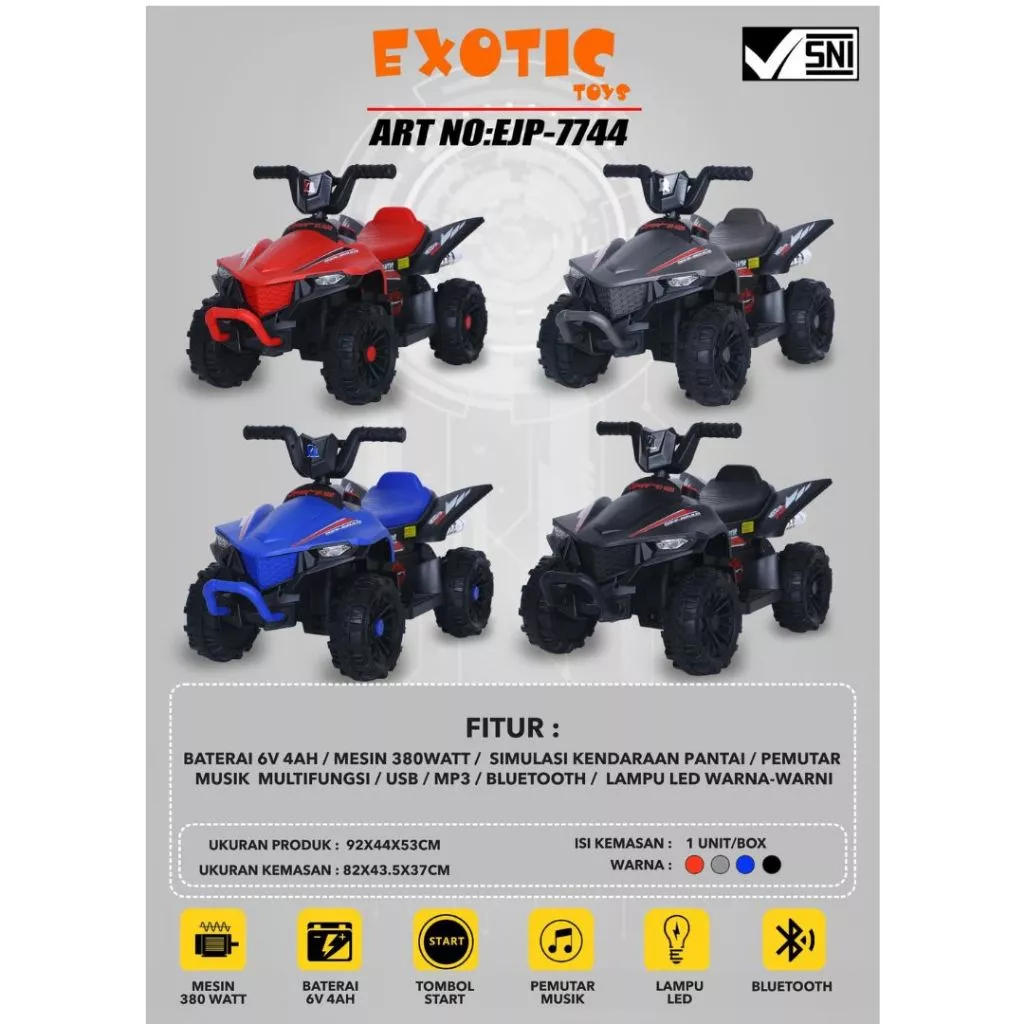 Exotic JEEP EJP-7744 ATV Mobil Aki Mainan Anak Motor Aki ATV