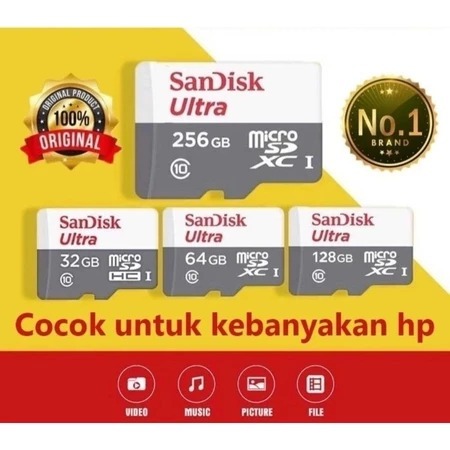 MEMORY CARD MICRO SD SANDISK 32GB 64GB 128GB 256G CLASS 10 ORI SANDISK