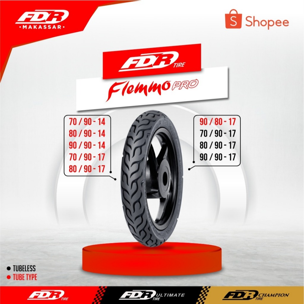FDR TL FLEMMO PRO Velg 17 Ban Motor "TUBELESS"