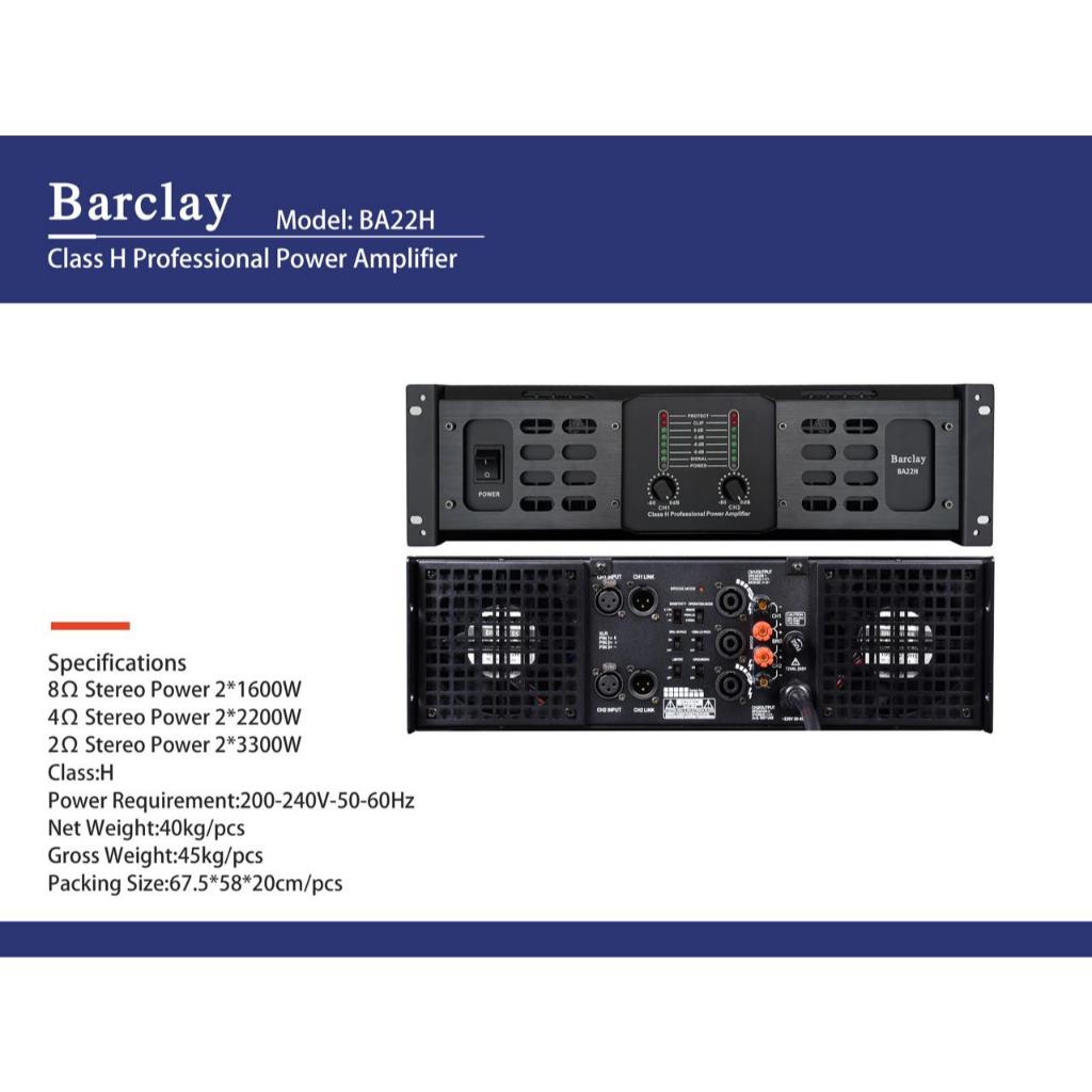 Power Amplifier BARCLAY BA 22H Class H / BA22H class H original