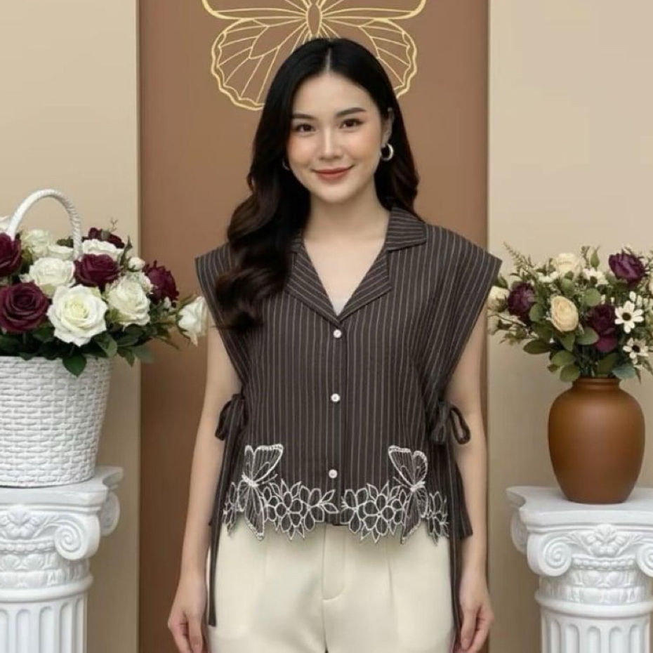 MARIPOSA VEST BUTTERFLY||VEST MOTIF BORDIR TALI SAMPING||VEST SALUR WANITA