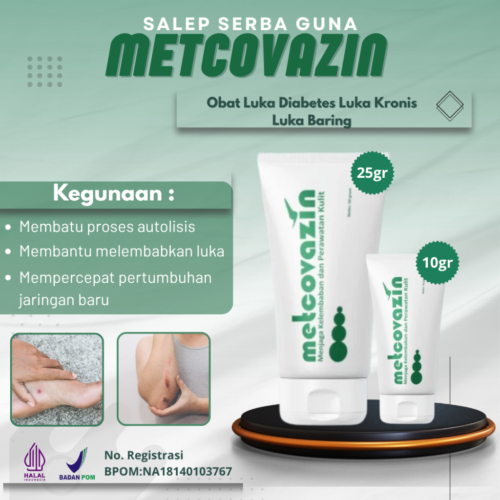 Salep Metcovazin Regular 10gr Obat Luka Diabetes Luka Kronis Luka Baring