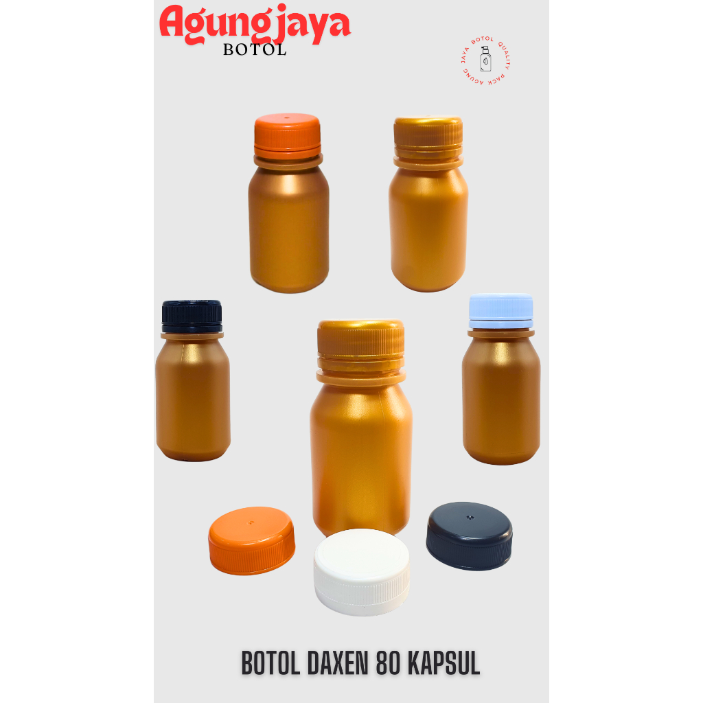 Botol Obat 80 Ml Daxen Emas / Botol / Botol Plastik / Botol Kosong / Botol Jamu / Botol Kapsul / Bot