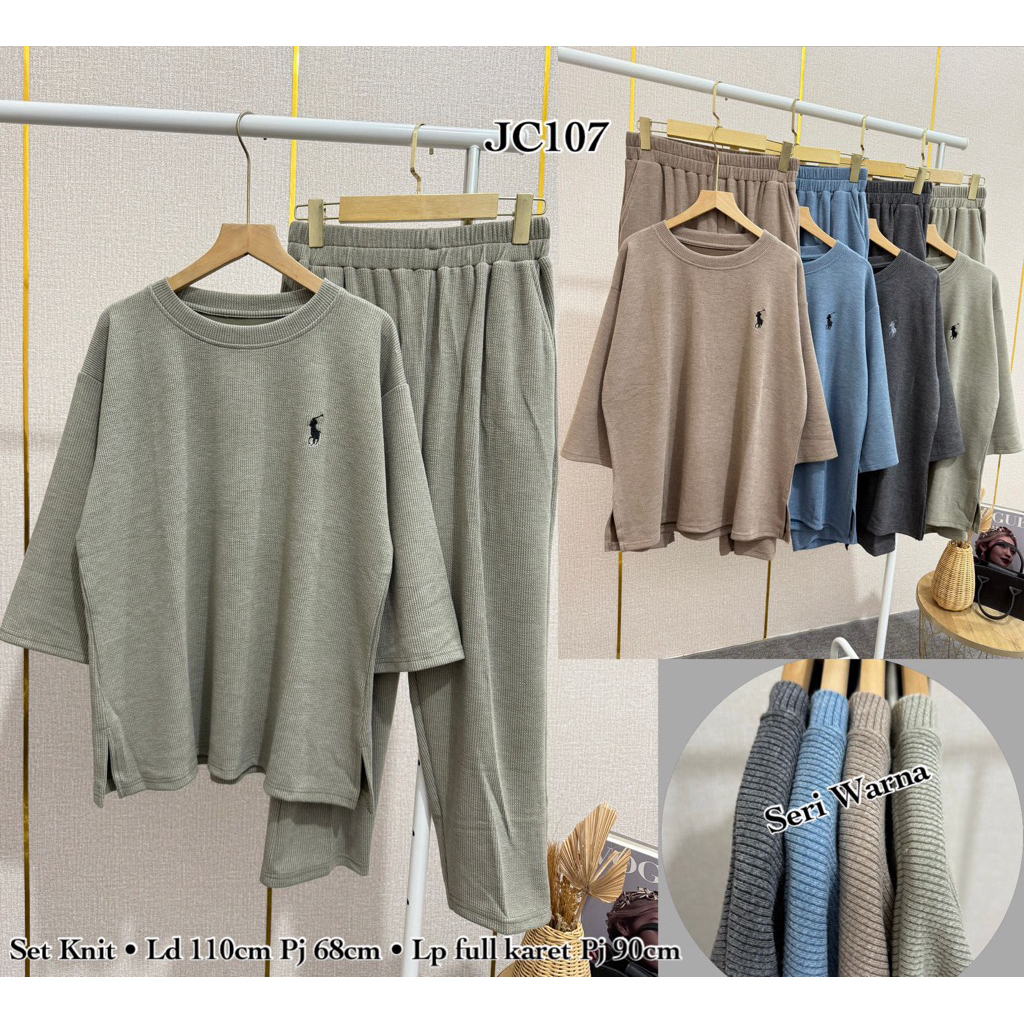 JC805 Setelan Celana || Setelan kaos 7/8 || Setelan wanita