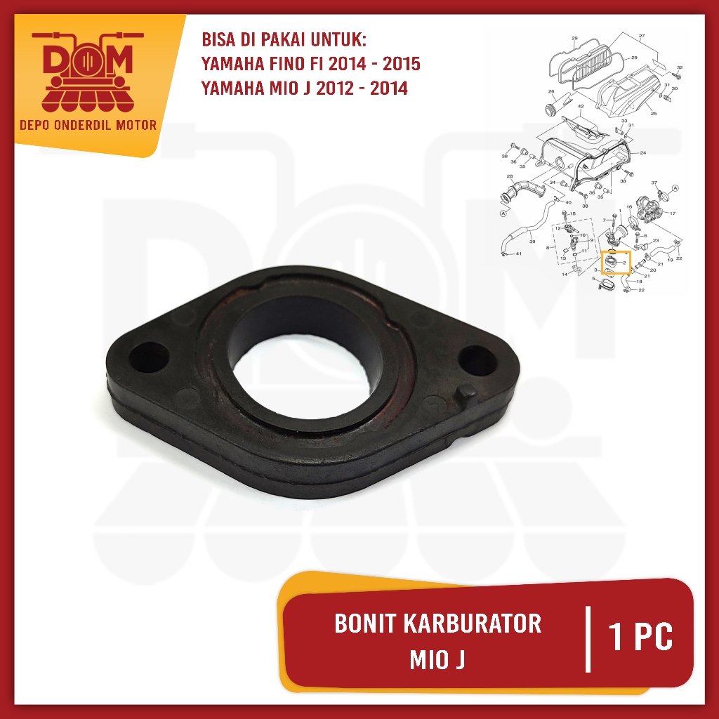 Bonit Karburator Mio J (PSP) Ebonit Manipol Manifold Fiber Insulator Karbu Yamaha Fino FI Mio GT X