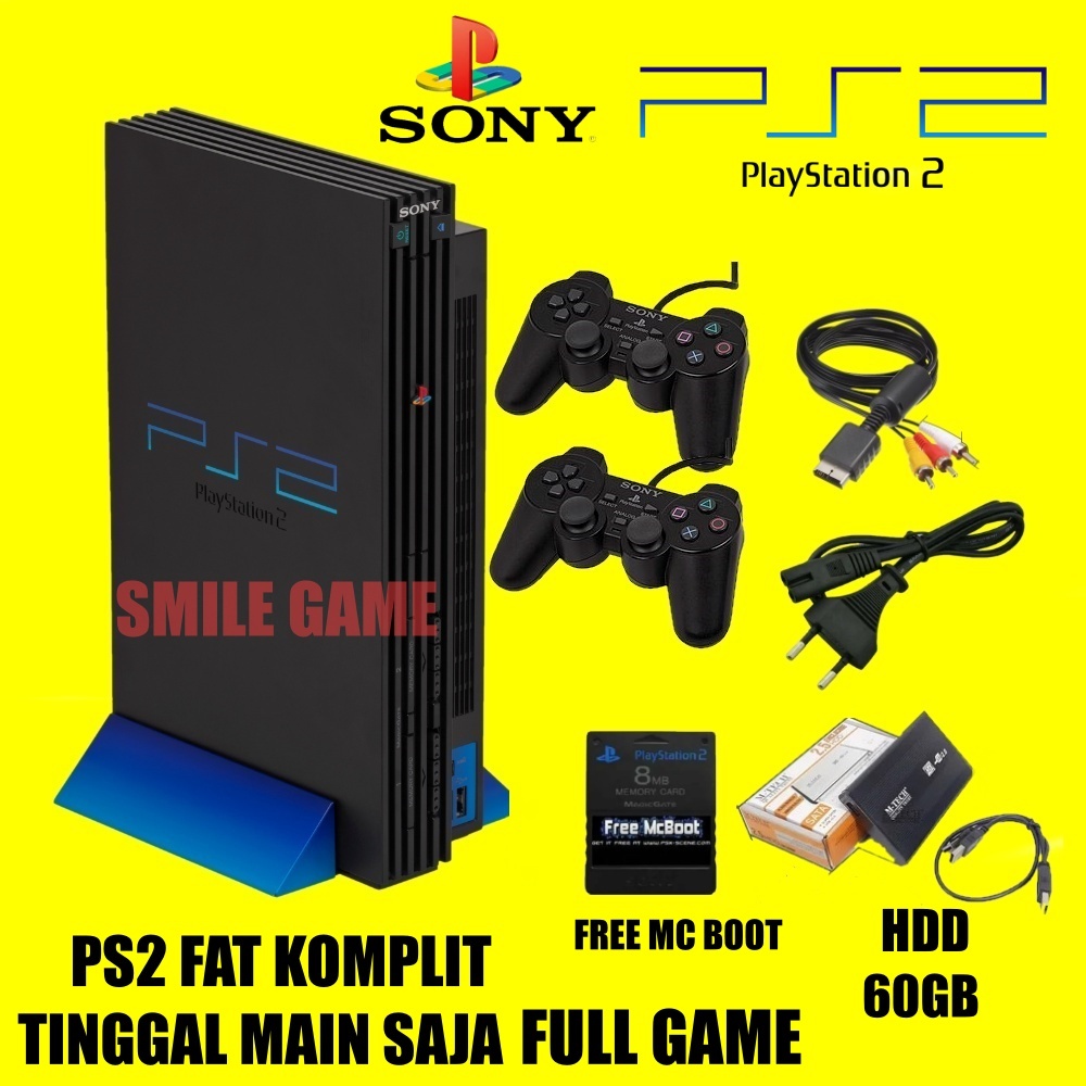 PS2 Fat Hardisk 60GB Free 2 Stick Bonus Game Full + McBoot (Lengkap)
