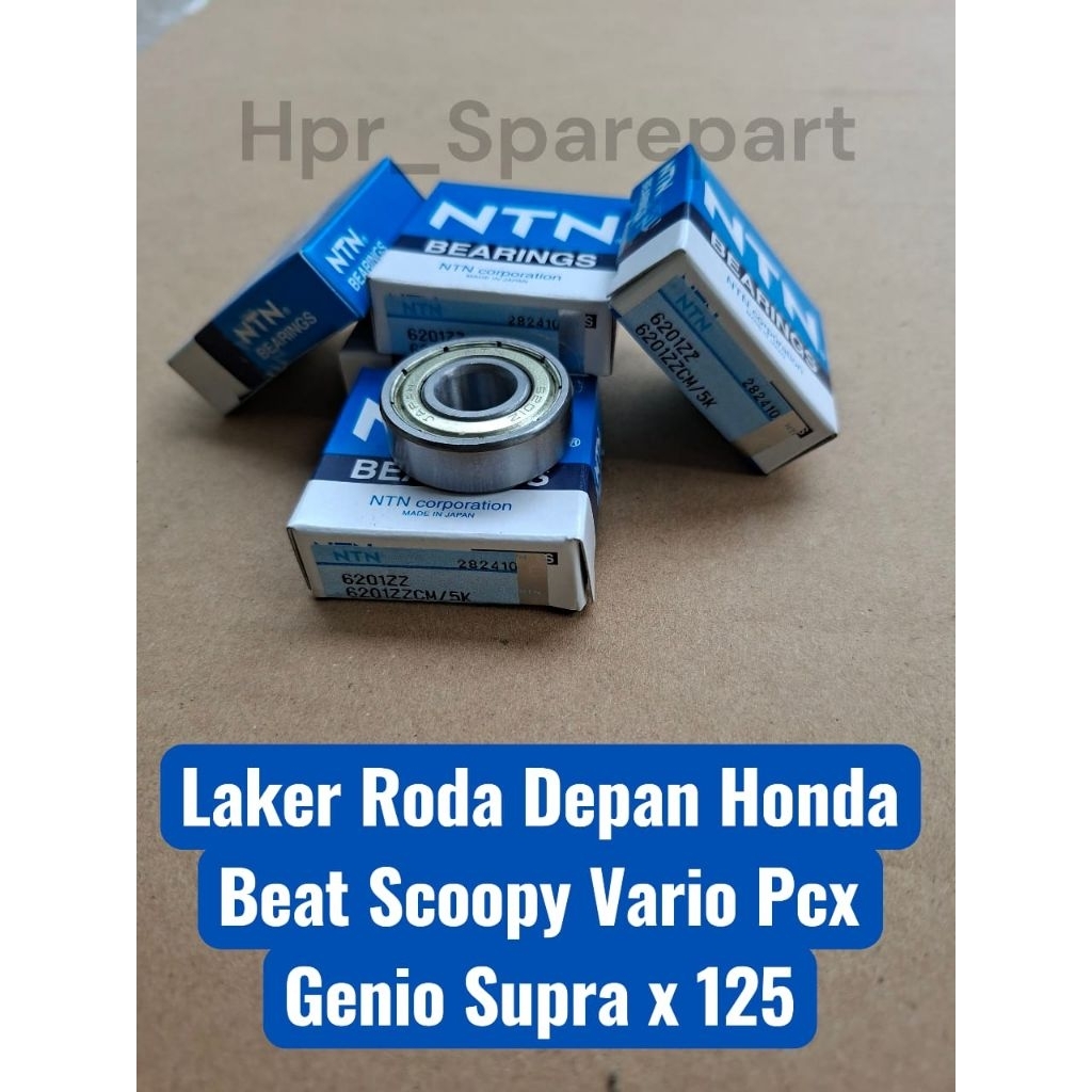 Bearing Laher Laker Roda Depan 6201 zz Honda Beat Spoopy Vario Pcx Genio Supra X 125 Original NtN