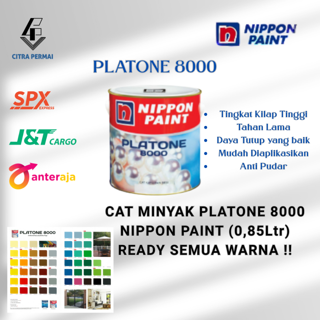 CAT MINYAK KAYU DAN BESI NIPPON PLATONE 8000 5KG (0,85 Liter) / CAT MINYAK EKONOMIS / CAT KAYU DAN B