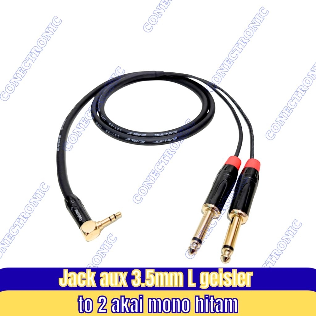 jack mini stereo 3,5mm L to 2 akai mono L 6,5mm jack 3,5mm