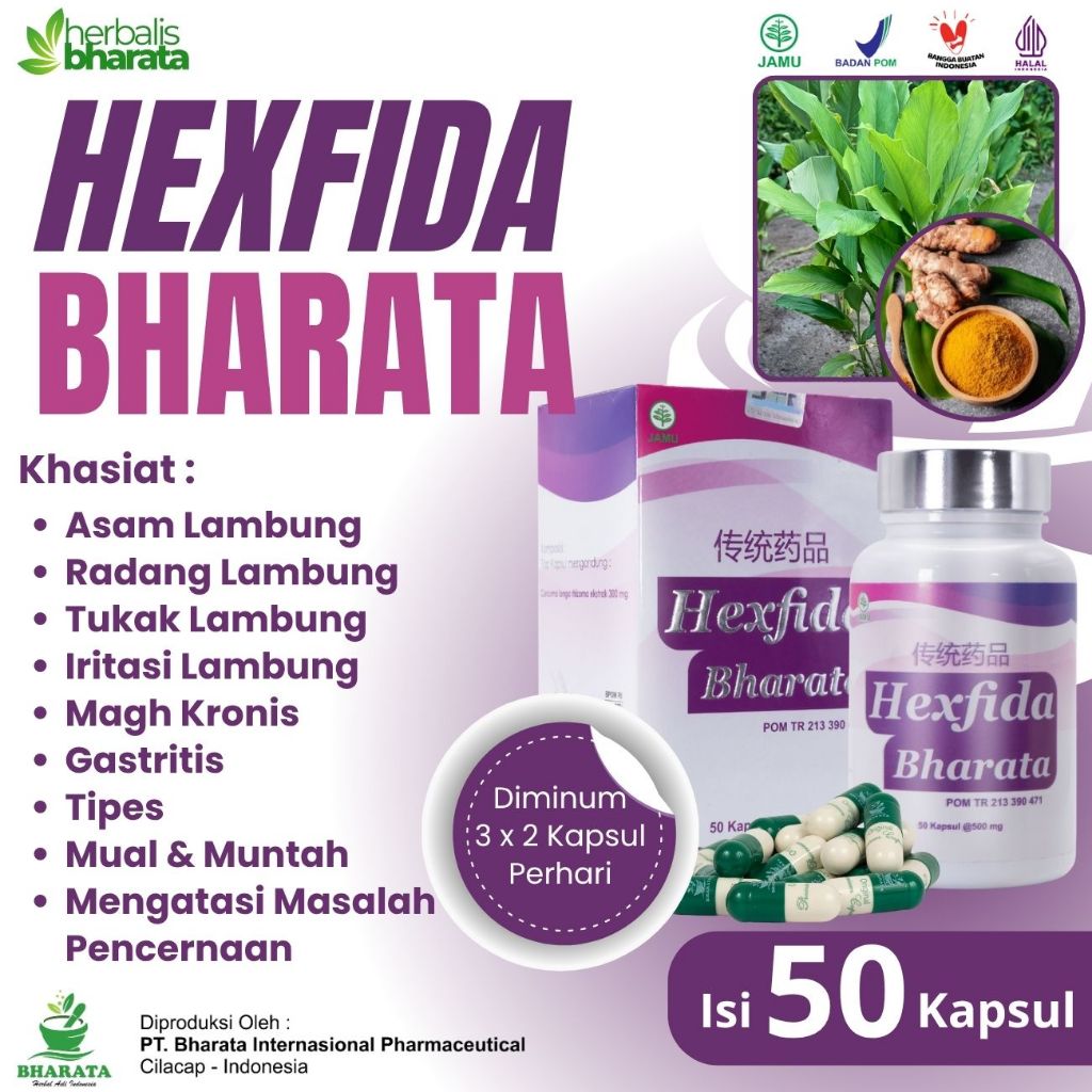 Obat Asam Lambung Magh Kronis Iritasi Lambung Radang Lambung Tipes Hexfida Bharata 100% Herbal