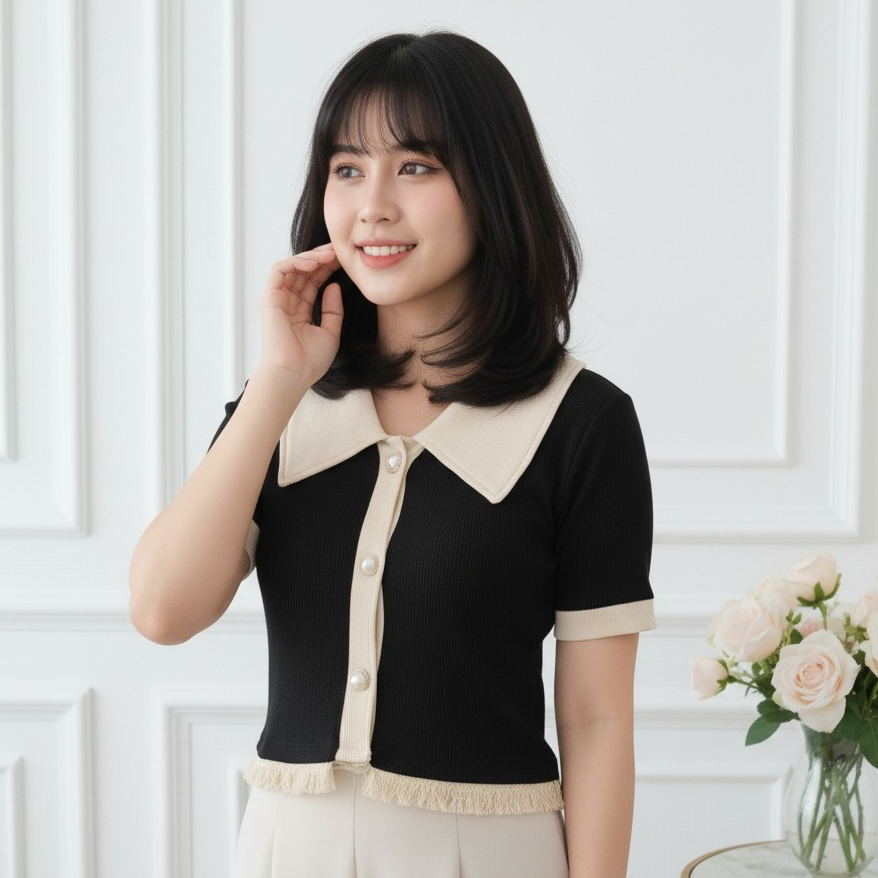 Shion - Atasan Wanita Bahan Knit Import Tank Top Viral Atasan Wanita Crop Top