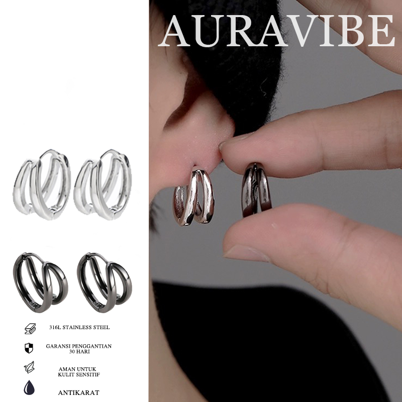 AURAVIBE-Anting pria model terbaru, desain kecil dan modis, anting, gaya sederhana dan cool, anting 