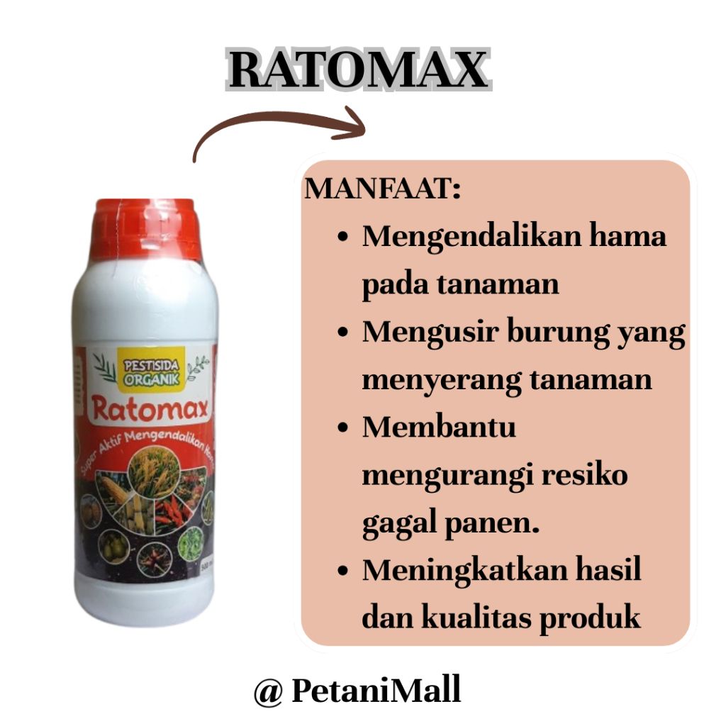 Ratomax Obat Racun Semprot Pengendali Hama Tikus Burung Padi Emprit Brondol