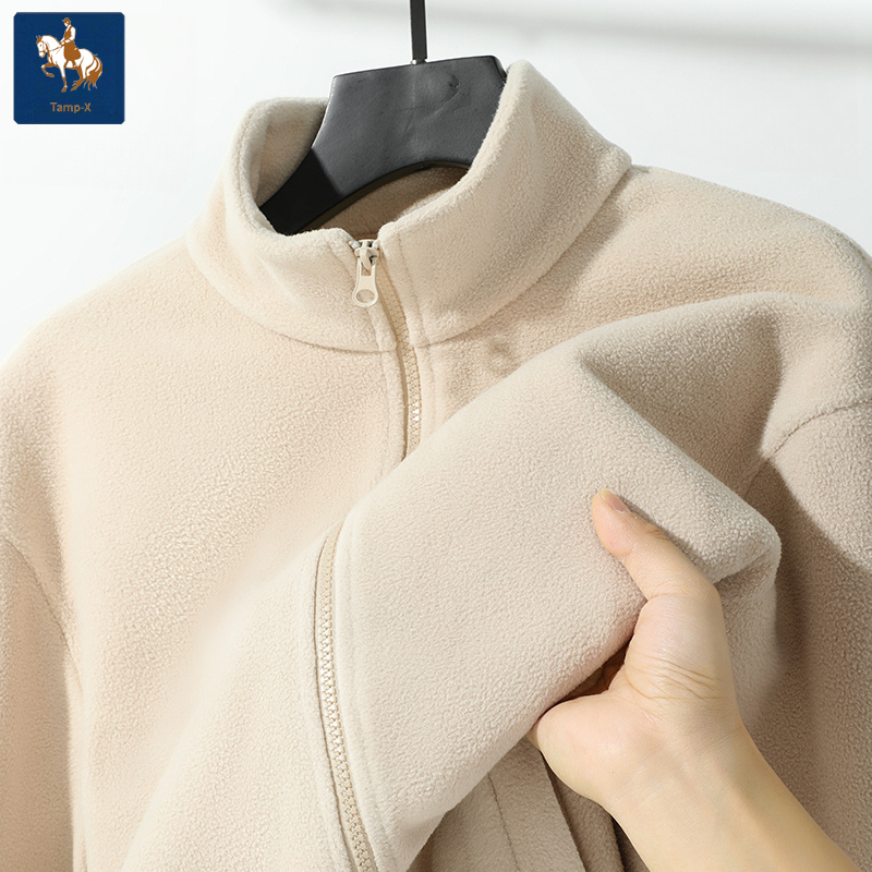 Tamp-X JAKET PRIA OVERSIZE KOREAN STYLE - Jaket Pria Leher Berdiri Tebal, Zipper, Lengan Panjang, Ca