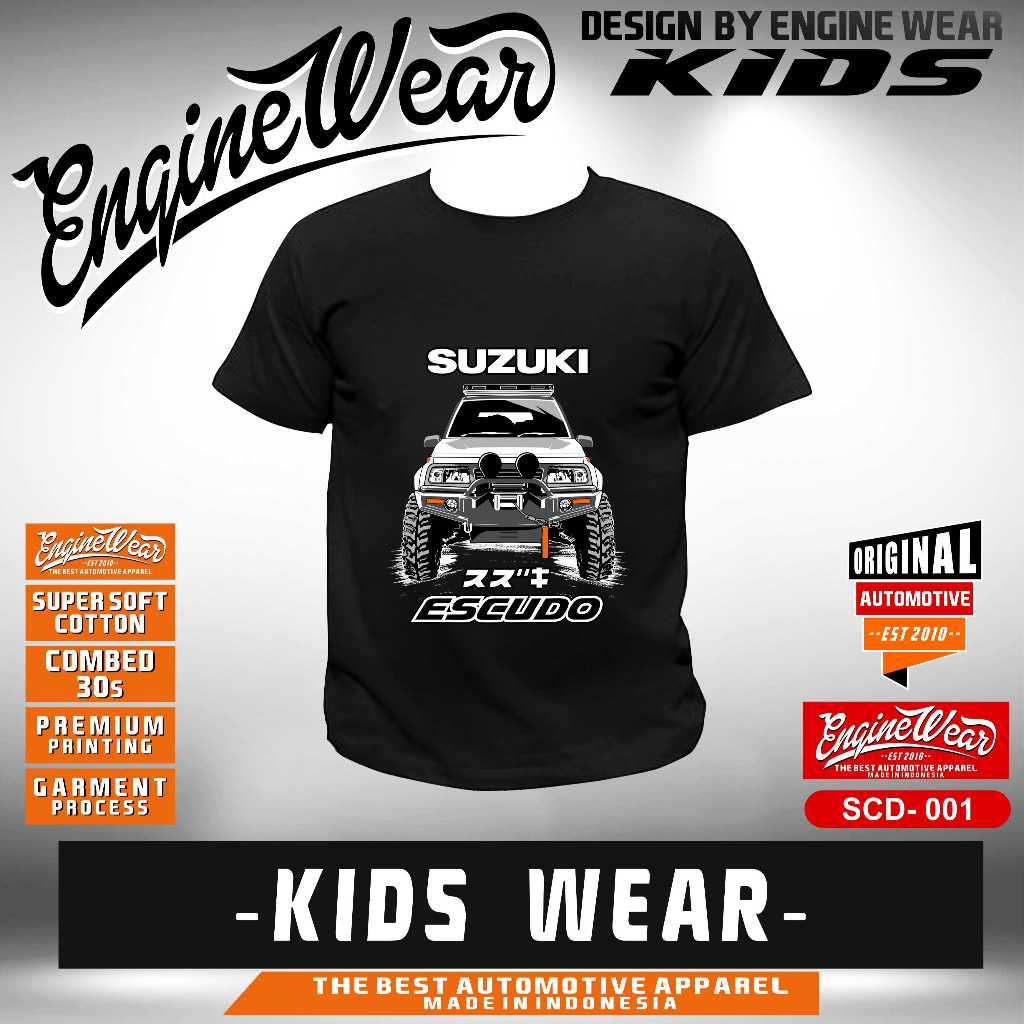 kaos escudo anak suzuki escudo gen 1 mobil Vitara offroad baju tshirt jeep otomotif - Enginewear