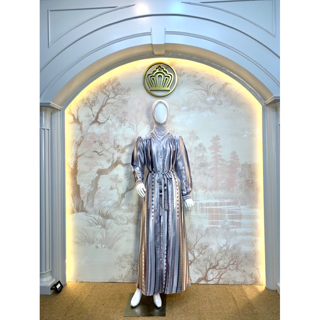 Qoni | Gaun Kaizi | Gaun Silk | Gaun Elegan | Look Simple | Gaun Premium