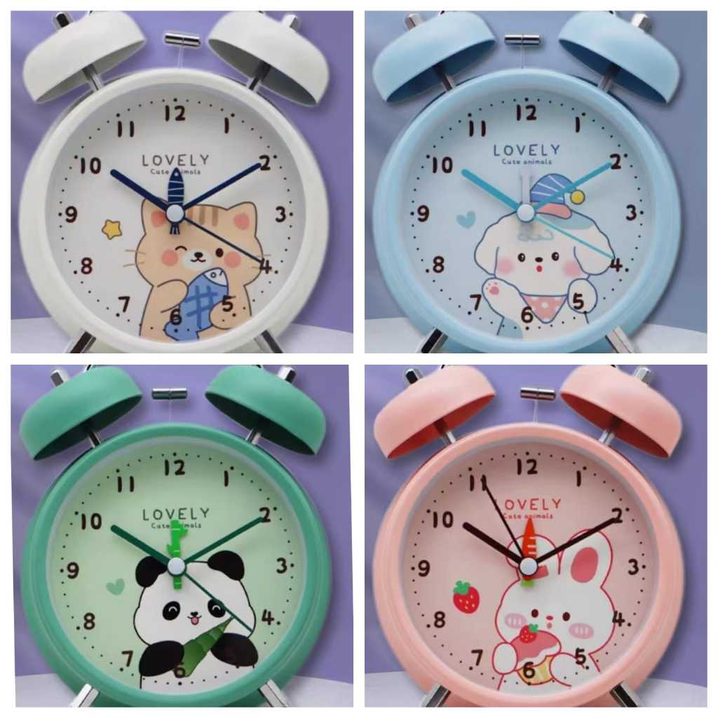 BISA COD Jam Meja Hiasan Ruangan Meja Anak Jam Alarm Beker Karakter Lucu