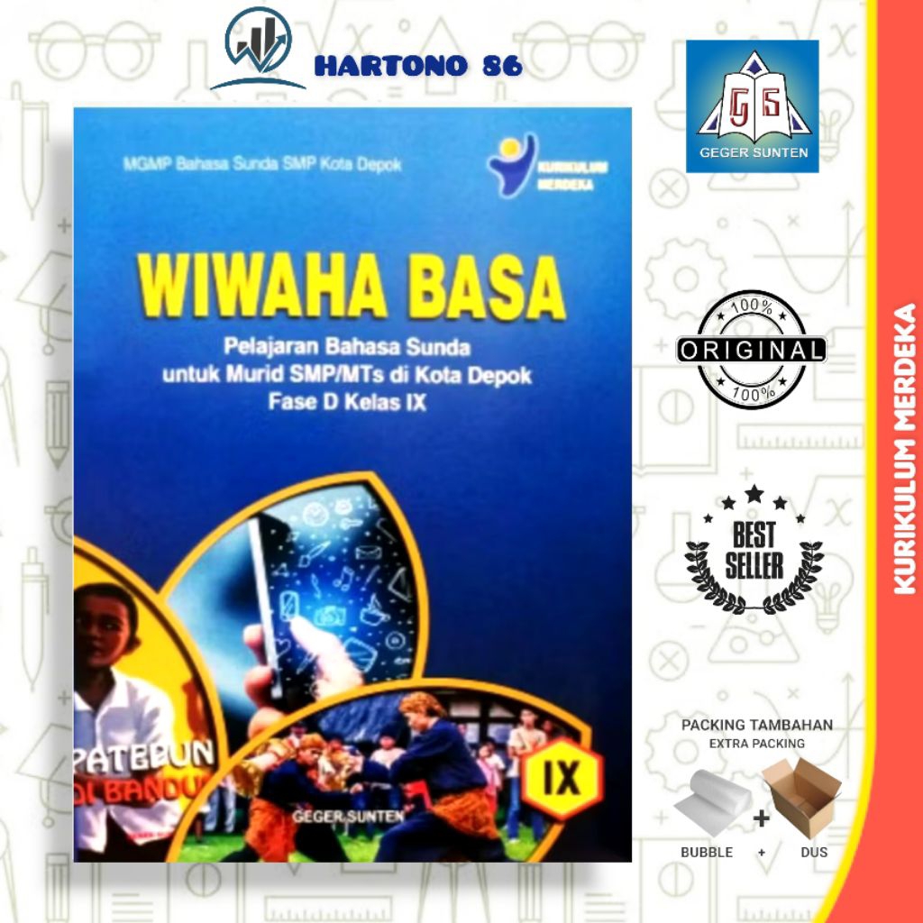 Buku Bahasa Sunda WIWAHA BASA Untuk SMP/MTs kelas 9 Kurikulum Merdeka Geger sunten