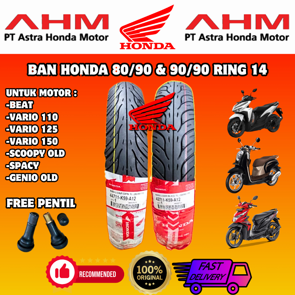 BAN FEDERAL AHM HONDA DEPAN BELAKANG BEAT KARBU BEAT FI BEAT ESP BEAT STREET VARIO 110  VARIO 125 / 