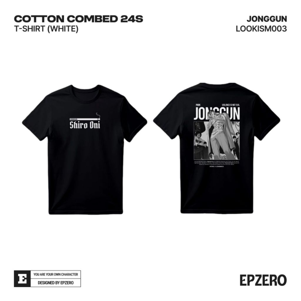 T-Shirt Kaos Lookism Park Jonggun | Streetwear Manhwa Casual #LOOKISM003