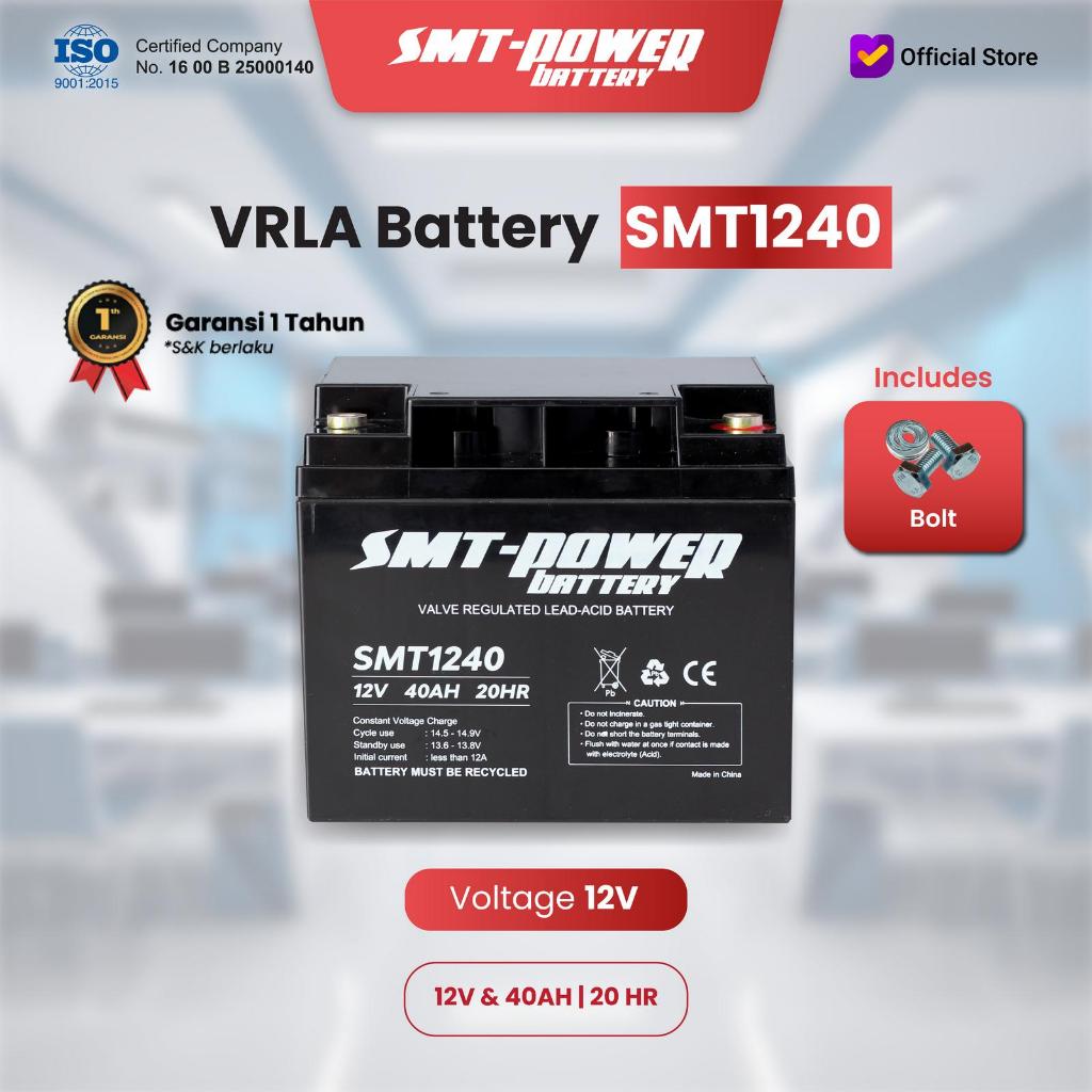 BATTERY UPS/SOLAR PANEL/PANEL SURYA/AKI KERING / BATERAI SMT1240 VRLA DEEP CYCLE SMT 12V 40AH KHUSUS