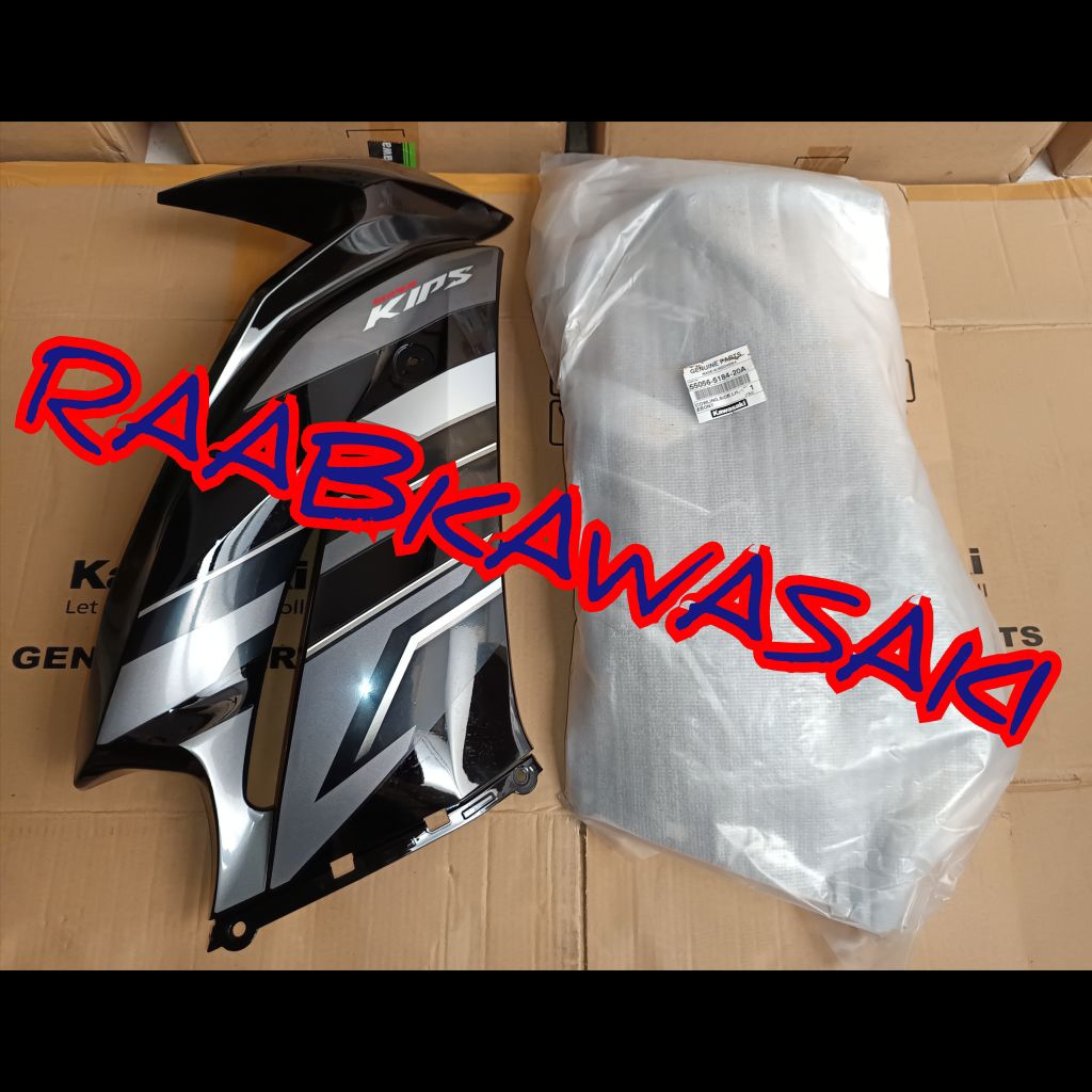 cover fering atas hitam stiker striping gray se 2015 ninja 150 rr new original kawasaki