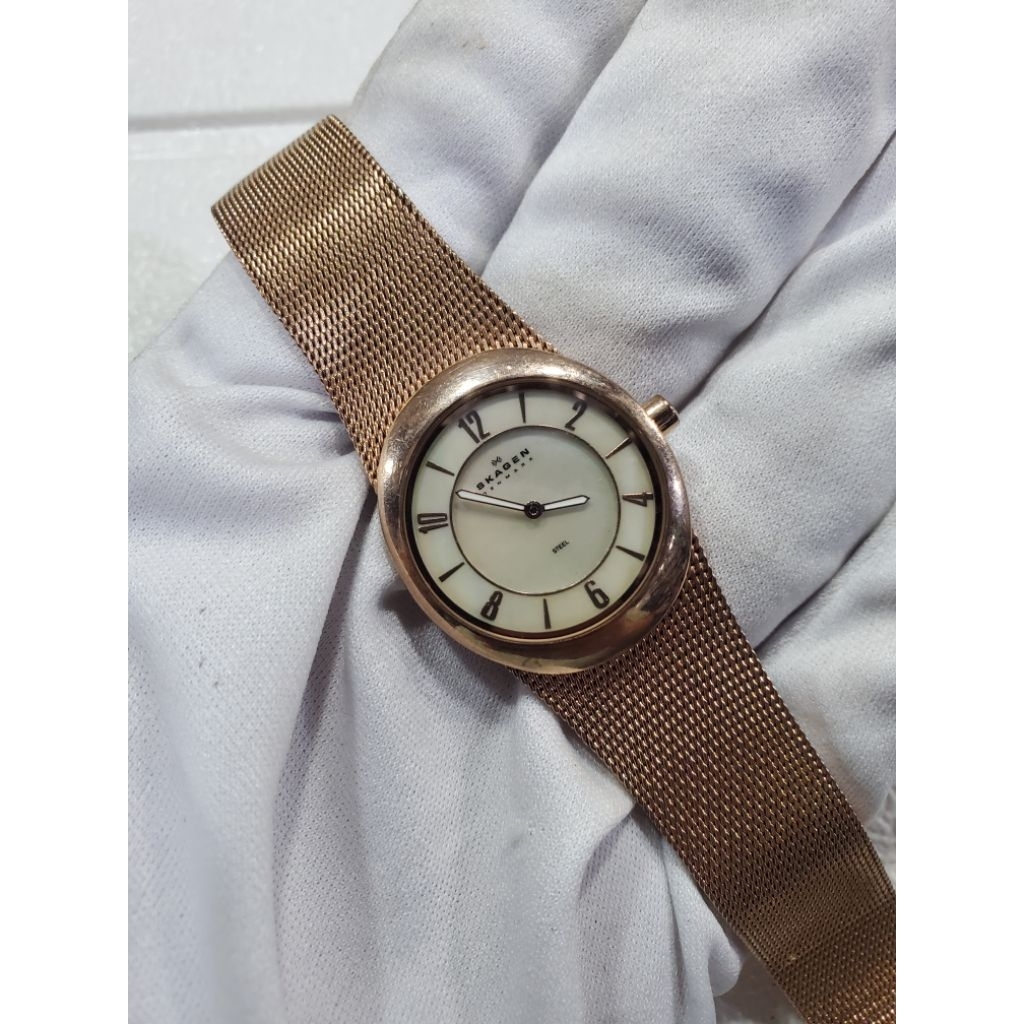 Jam Skagen Denmark Original Wanita Pearl Dial Rosegold 564xsrr Preloved