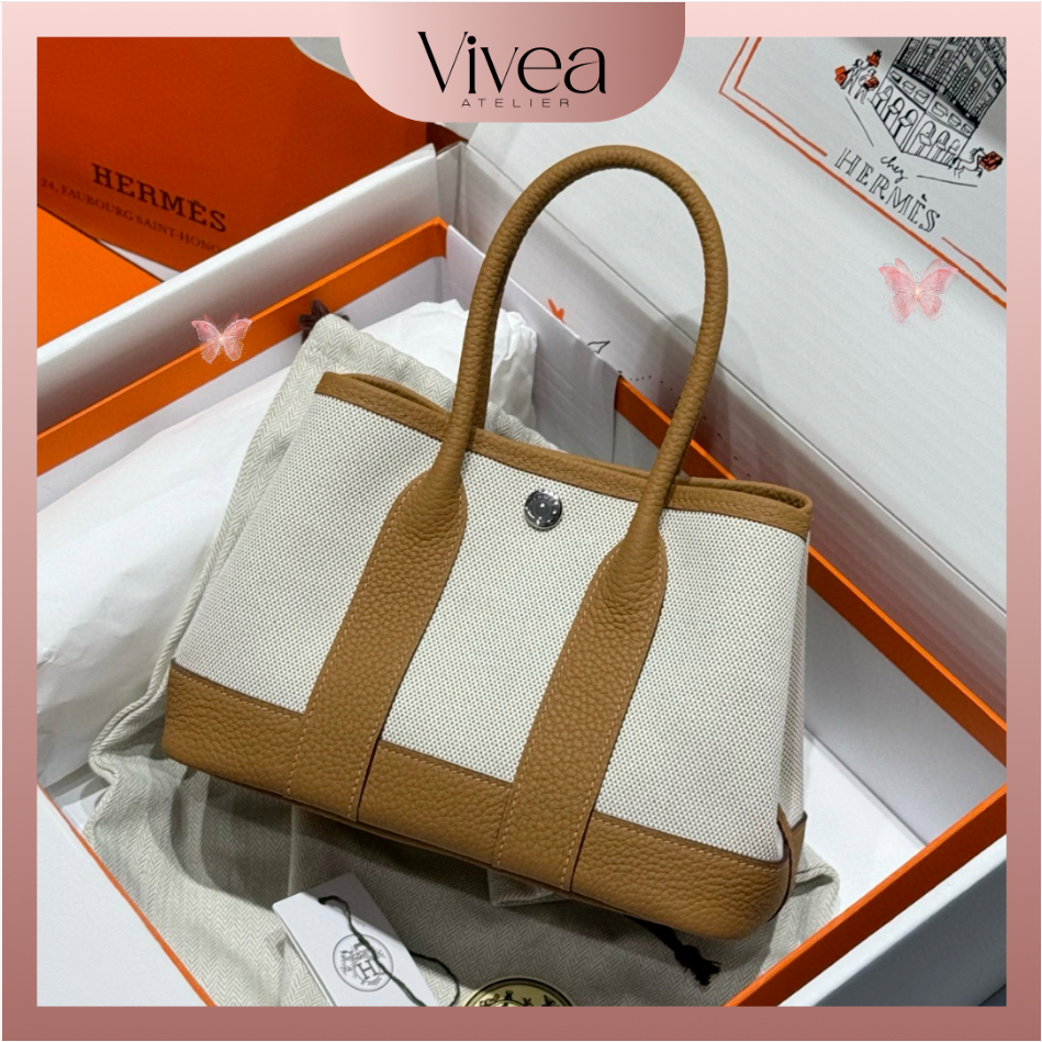 Pre Order Garden Party Mini Style | Tote Canvas Leather 23x16x10 | Tas Wanita Elegan Harian Komuter 